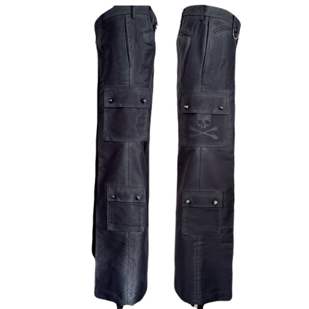 Roen ロエン スタッズ スカル ポケット カーゴパンツ フレアブラック 32