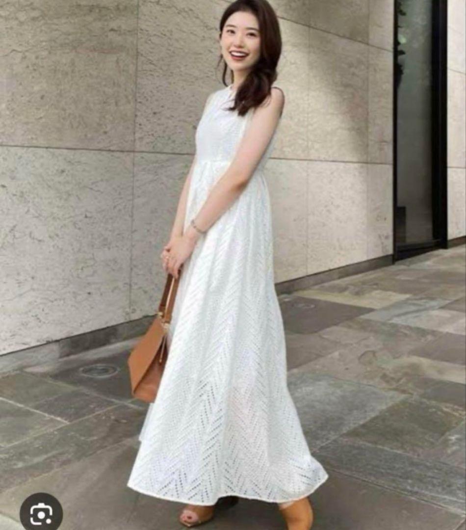 anuans カットワークレースマキシワンピース Sサイズ