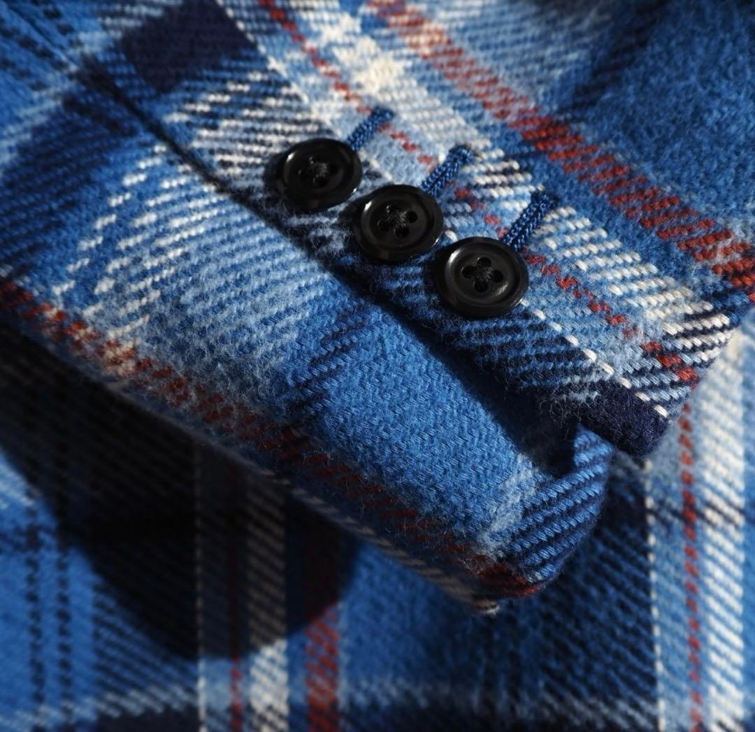 NEAT 25AW CHECK LOCKSMITH JACKET ブルー 48