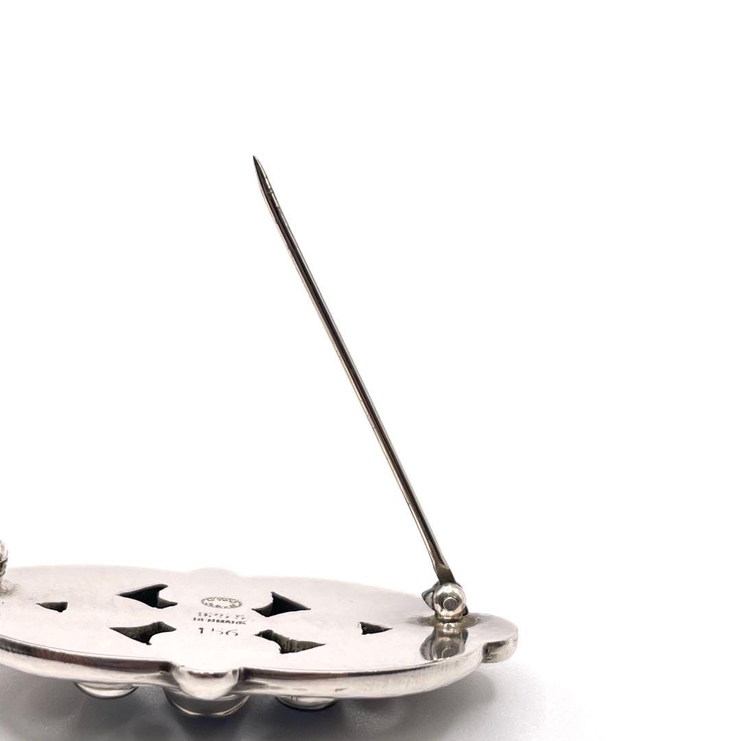 美品 ジョージジェンセン ブローチ 156 ムーンストーン シルバー 925