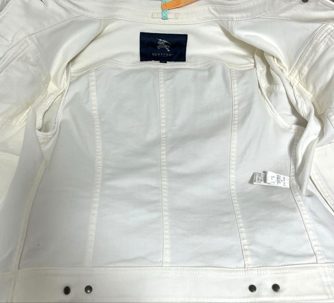 808XL バーバリー デニム ジャケット 白 ノバチェック 大きいサイズ