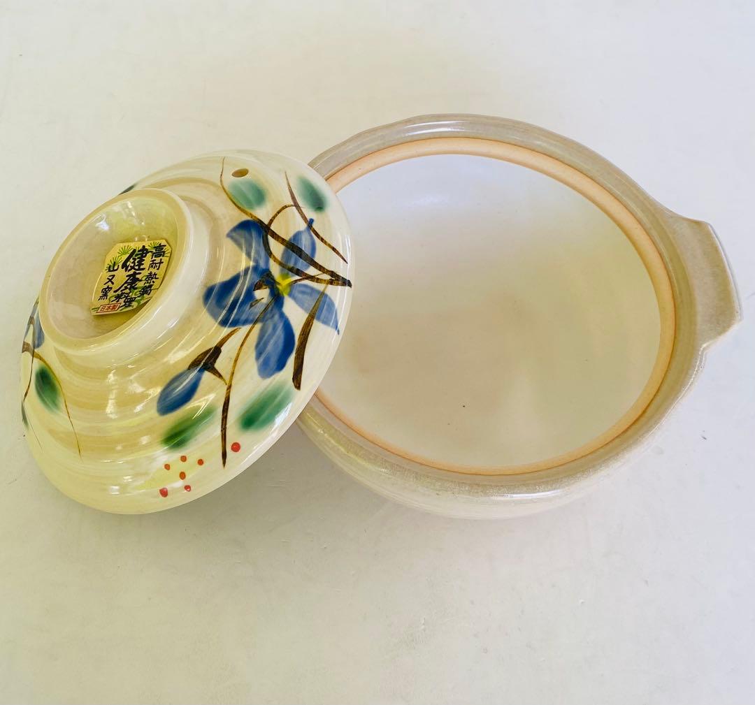 【ぷぅ様ご希望】6号 土鍋 伊賀焼 1人用 陶器 桔梗柄 柿柄 梅柄 5つずつ