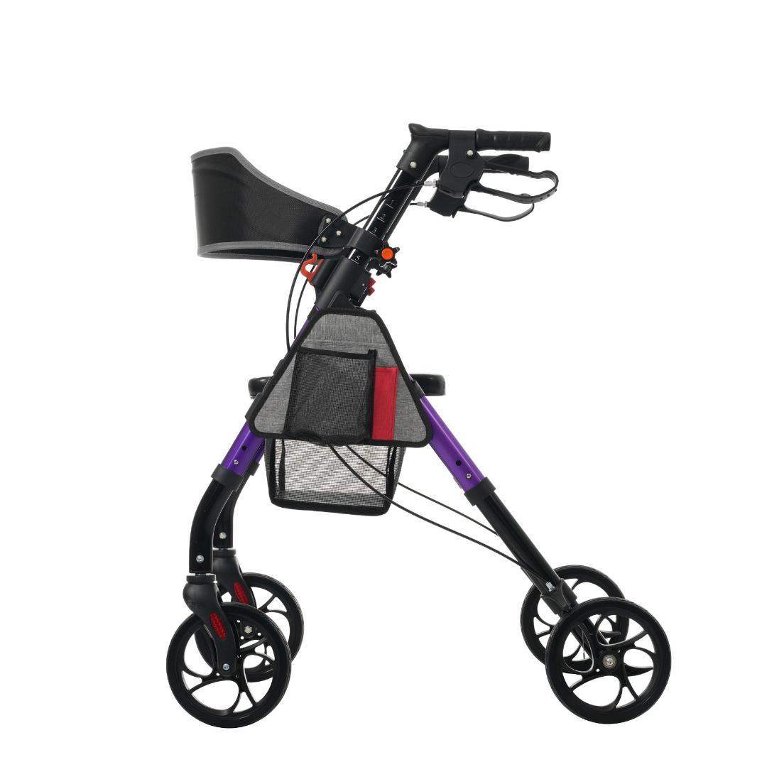 歩行器 歩行車 シルバーカー 室外用 6段階高さ調整 折りたたみ可能 座面付き