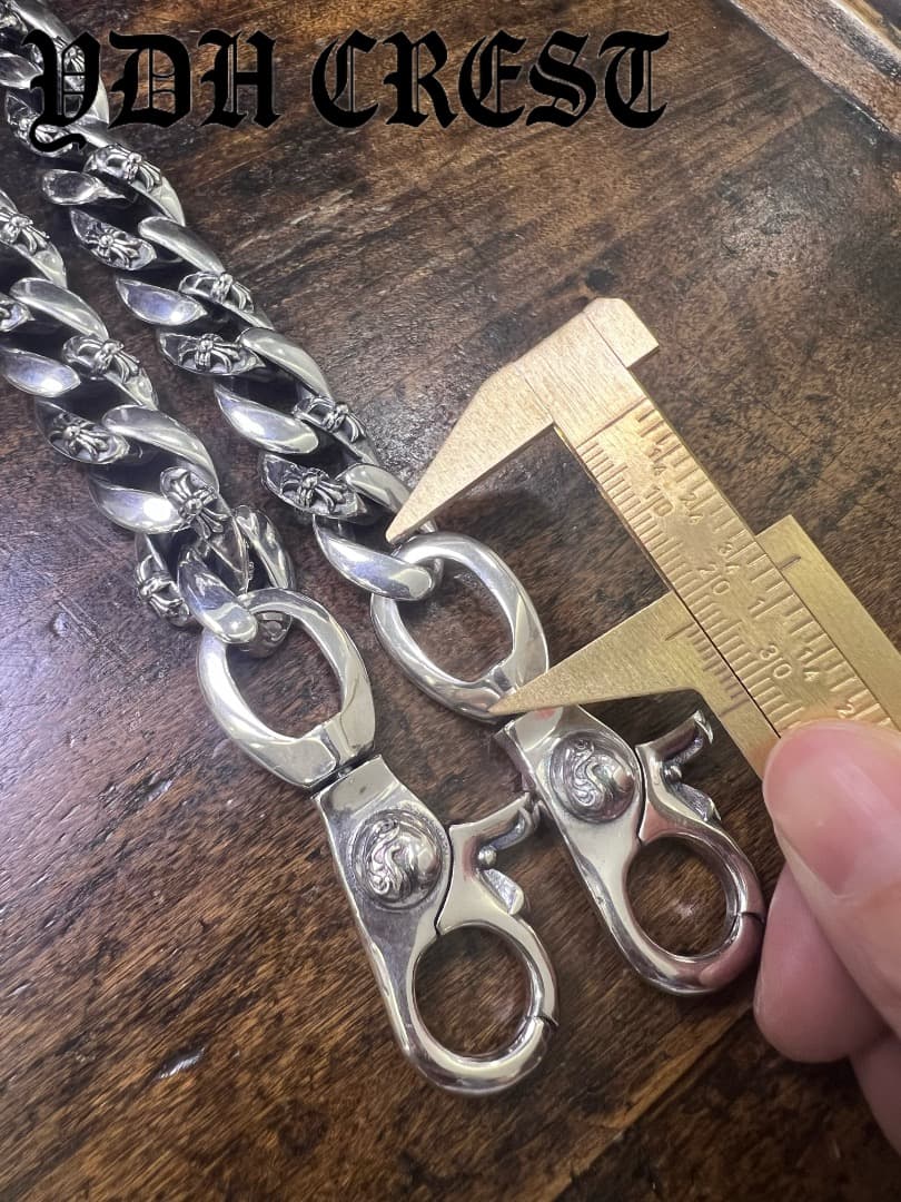 バイカー必須　ウォレット用プレーン　シルバーチェーン　TYPE1　QBKL016