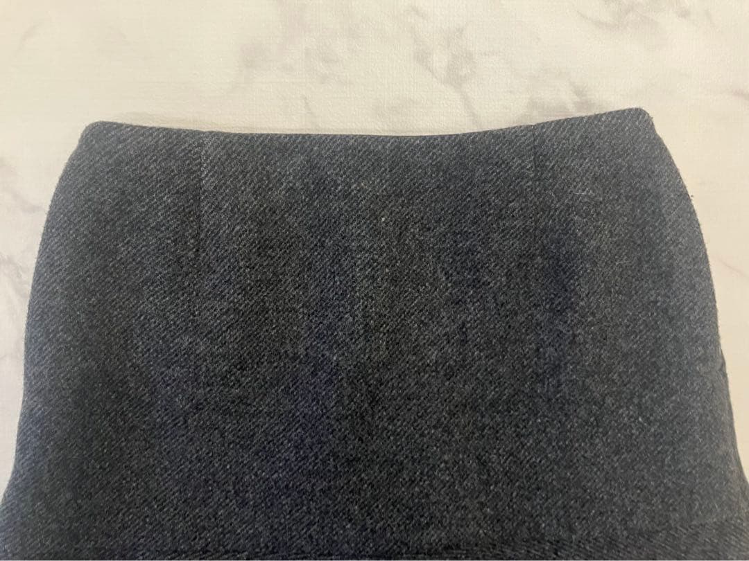お値下げ中　ESTINATION ウールフレアミニスカート グレー