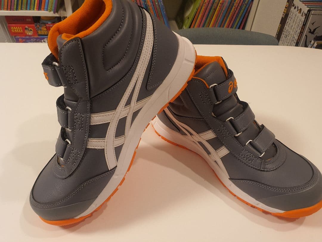 asics ハイカット安全靴 グレー/オレンジ