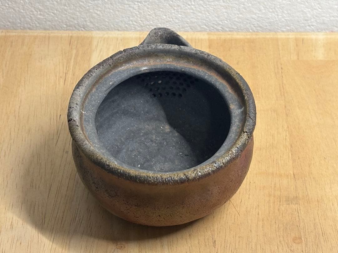 71.備前焼 宝瓶 登り窯 白桃 はくとう 桃 もも モモ 手びねり 急須