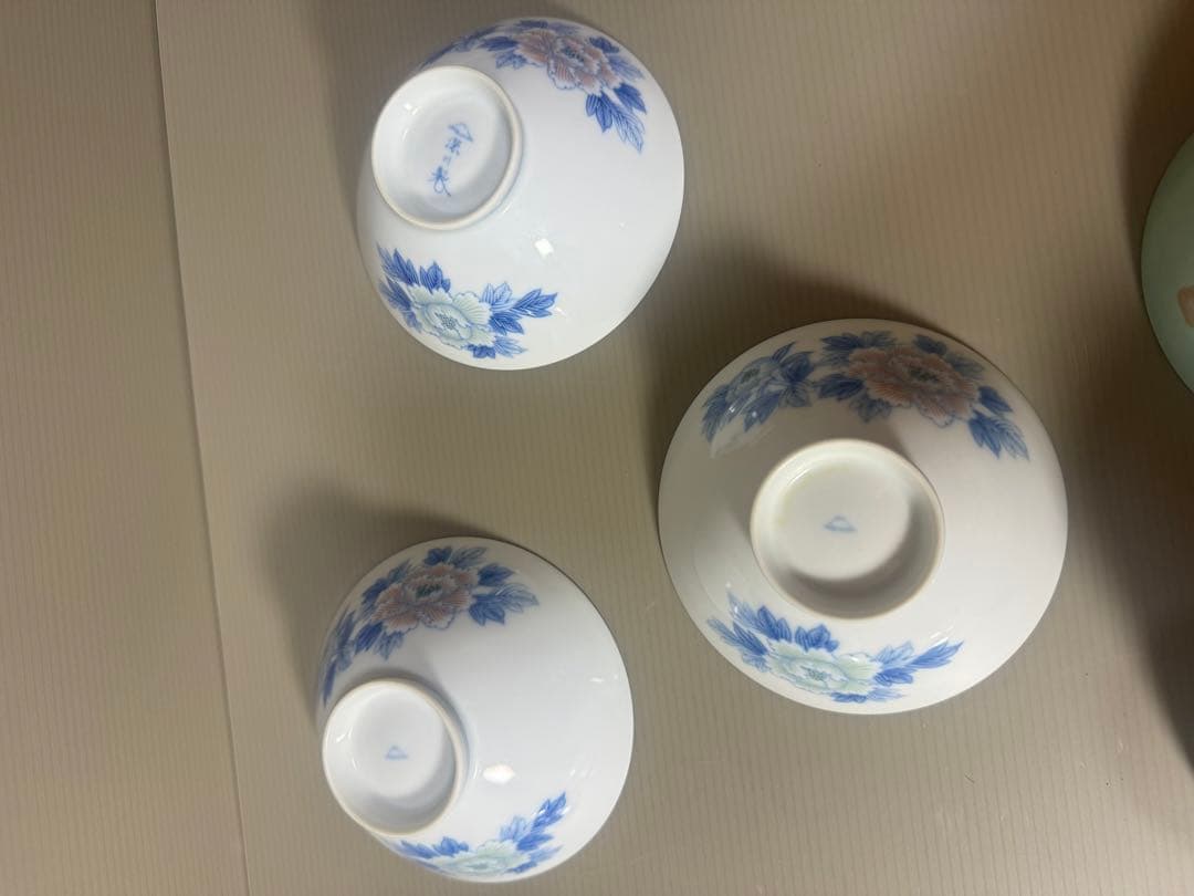 2082 深川製磁　まとめ売り　皿2客　碗4客　湯呑1客