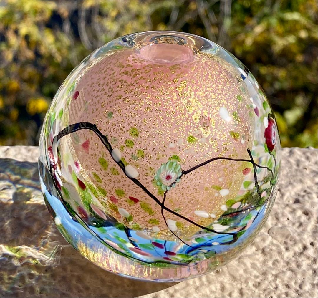 ガラス作家＊黒木国昭　ガラスアート光琳　花器　花瓶　置物　ペーパーウェイト　文鎮