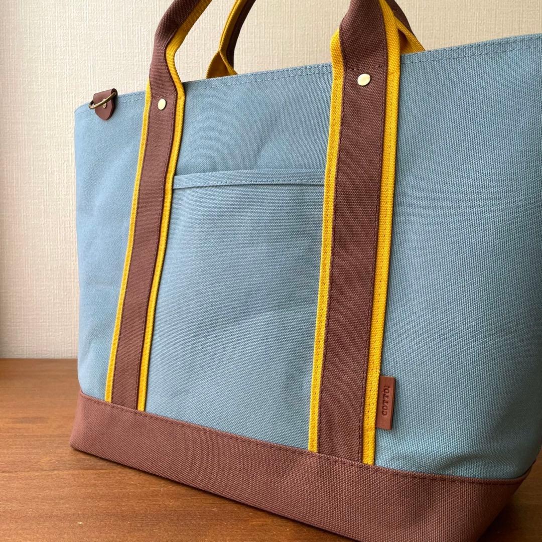 8号帆布トートバッグ(W)ブルージェイド×コーヒー　Zさま専用