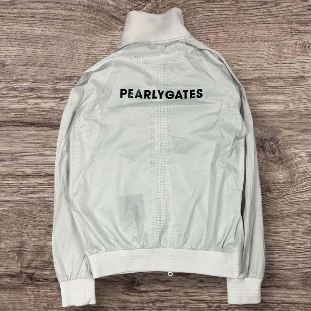 【美品】パーリーゲイツ 総柄 ロゴプリント ジャケット ホワイト 1 M 春