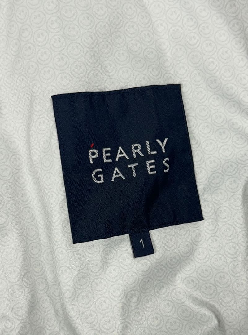 【美品】パーリーゲイツ 総柄 ロゴプリント ジャケット ホワイト 1 M 春