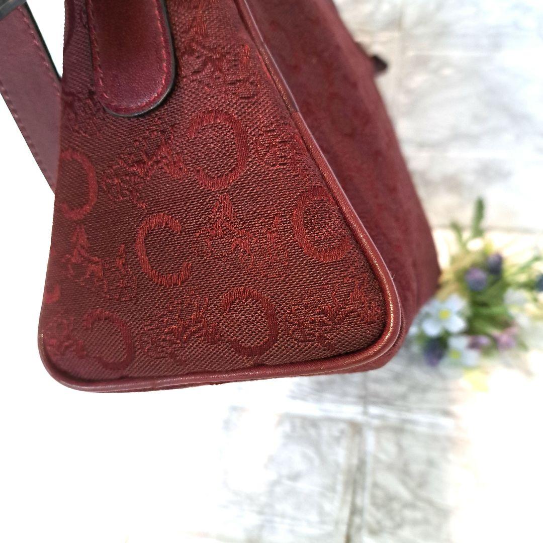 ✨️超美品✨️CELINE セリーヌ　Cマカダムキャンバス カーフワインレッド