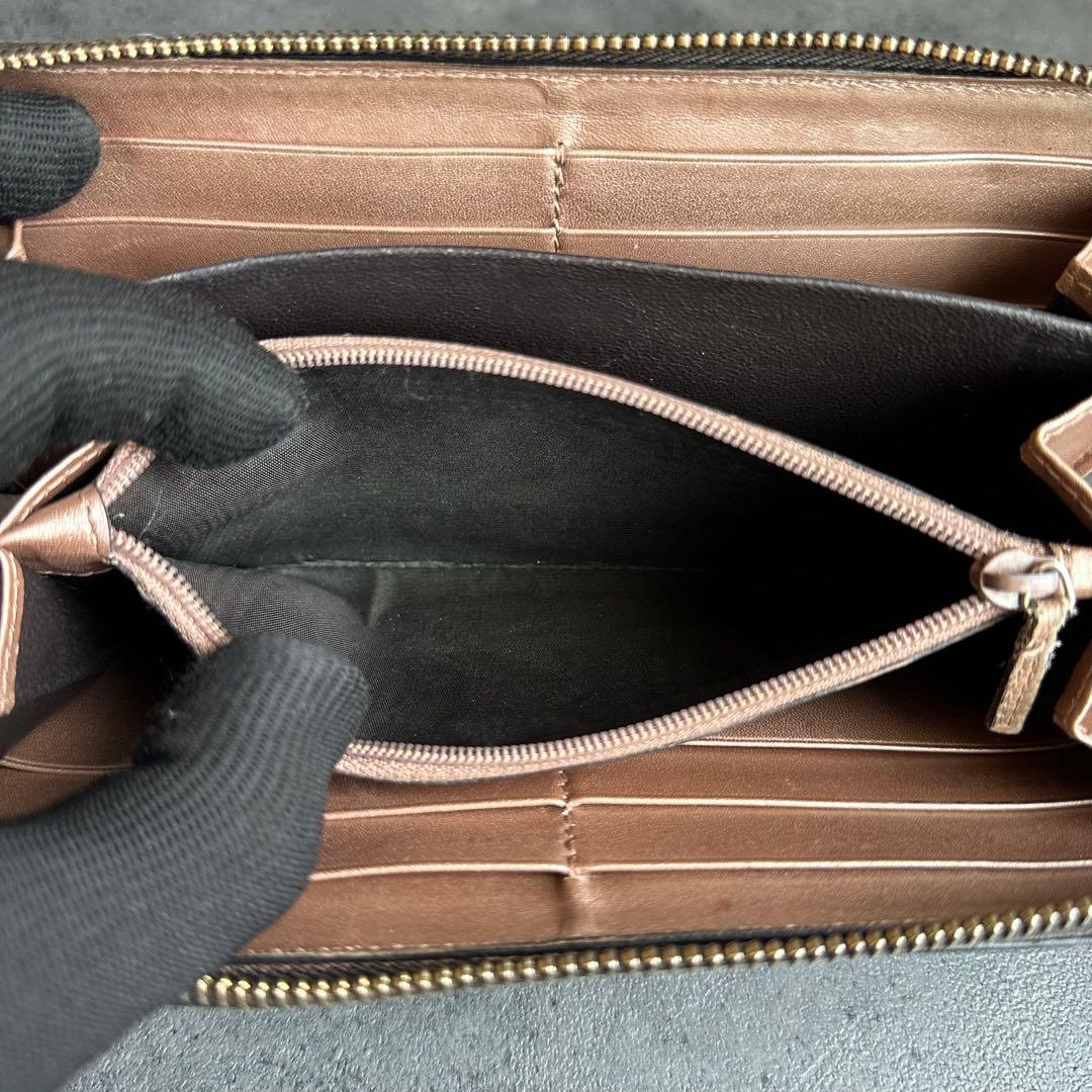 GUCCI GG シマ ラブリーハート レザー 長財布　ラウンドジップ　黒