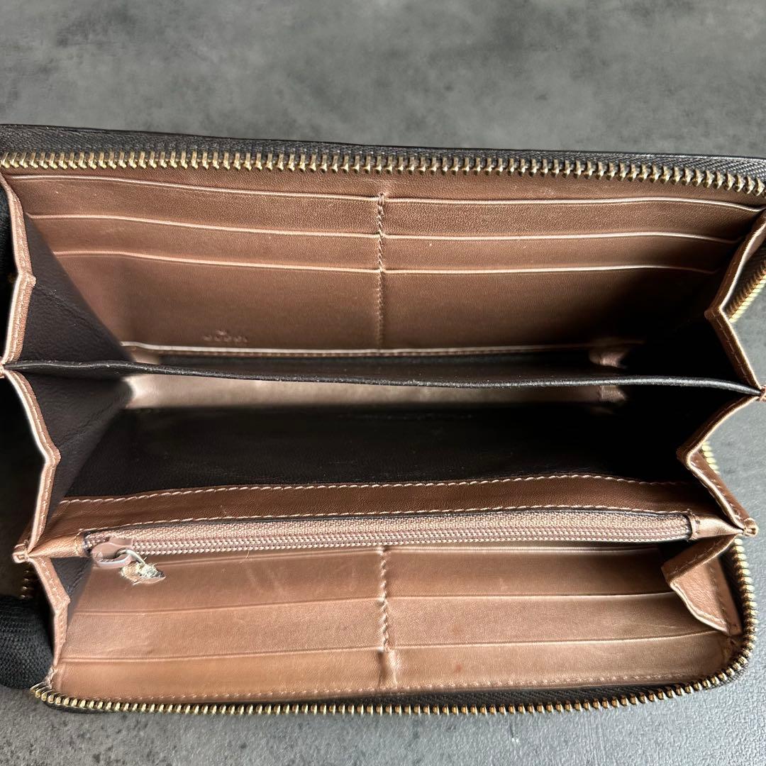 GUCCI GG シマ ラブリーハート レザー 長財布　ラウンドジップ　黒