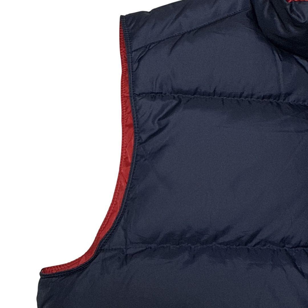 ポロバイラルフローレン リバーシブル ダウンベスト 紺×赤 刺繍ロゴ L