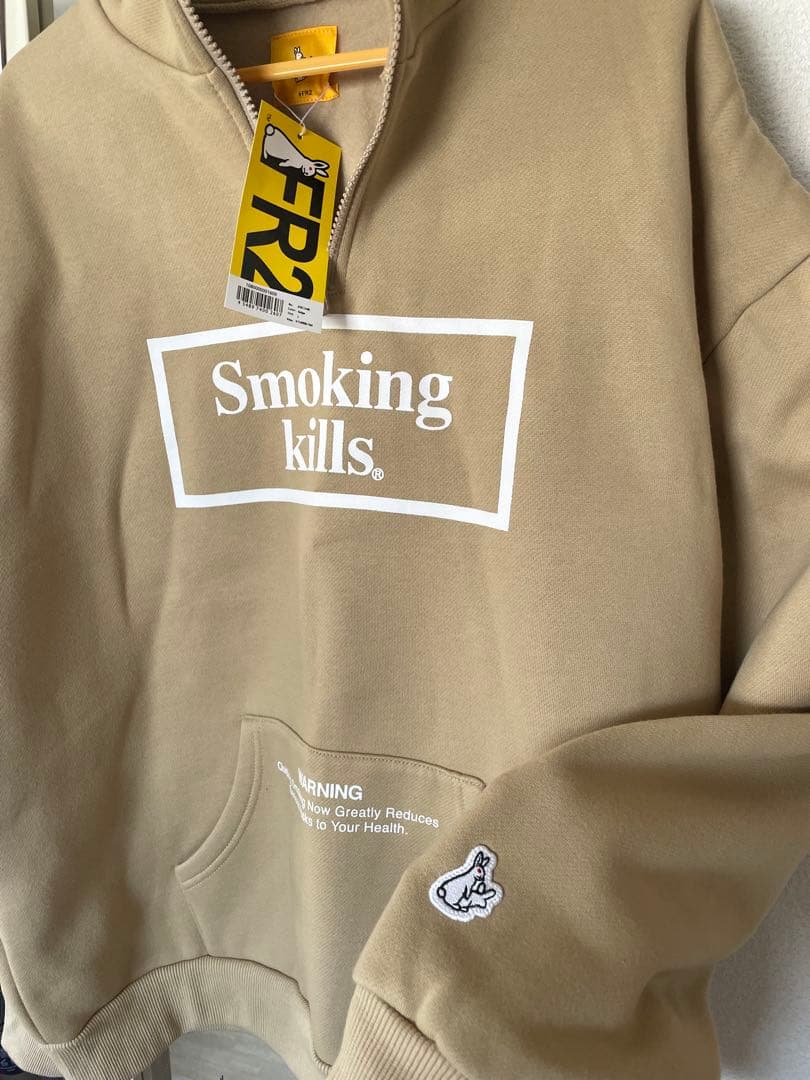 【新品未使用・タグ付き】#FR2 スウェットパーカー/ベージュ/FRC1548