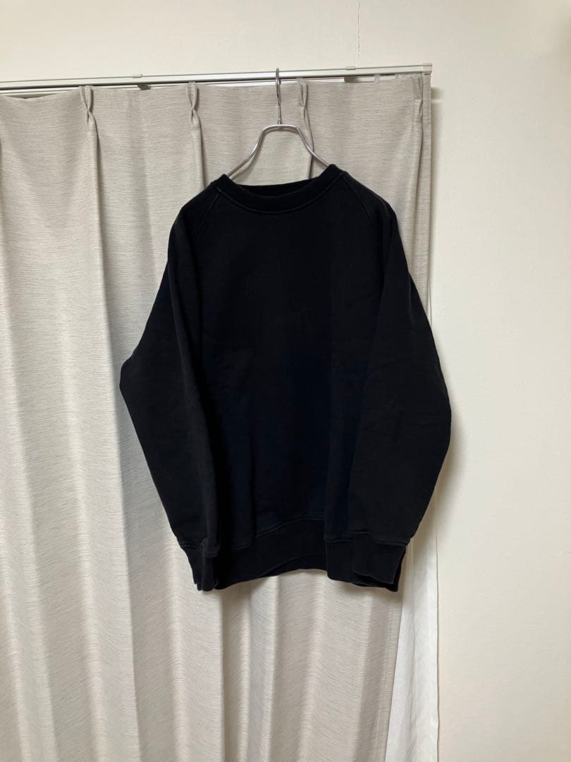 COMOLI　コットン吊裏毛 クルーネック　ブラック　 サイズ3