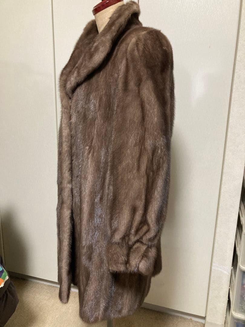 ブラウン ロングファーコート