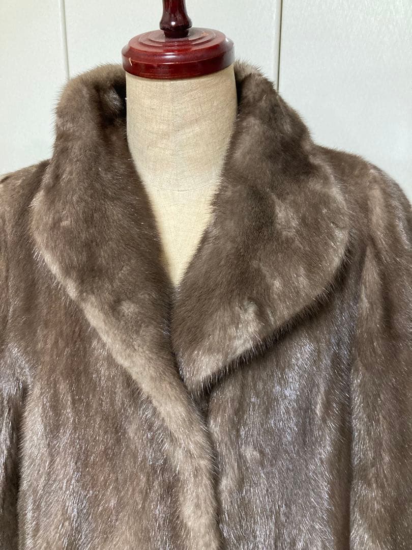 ブラウン ロングファーコート