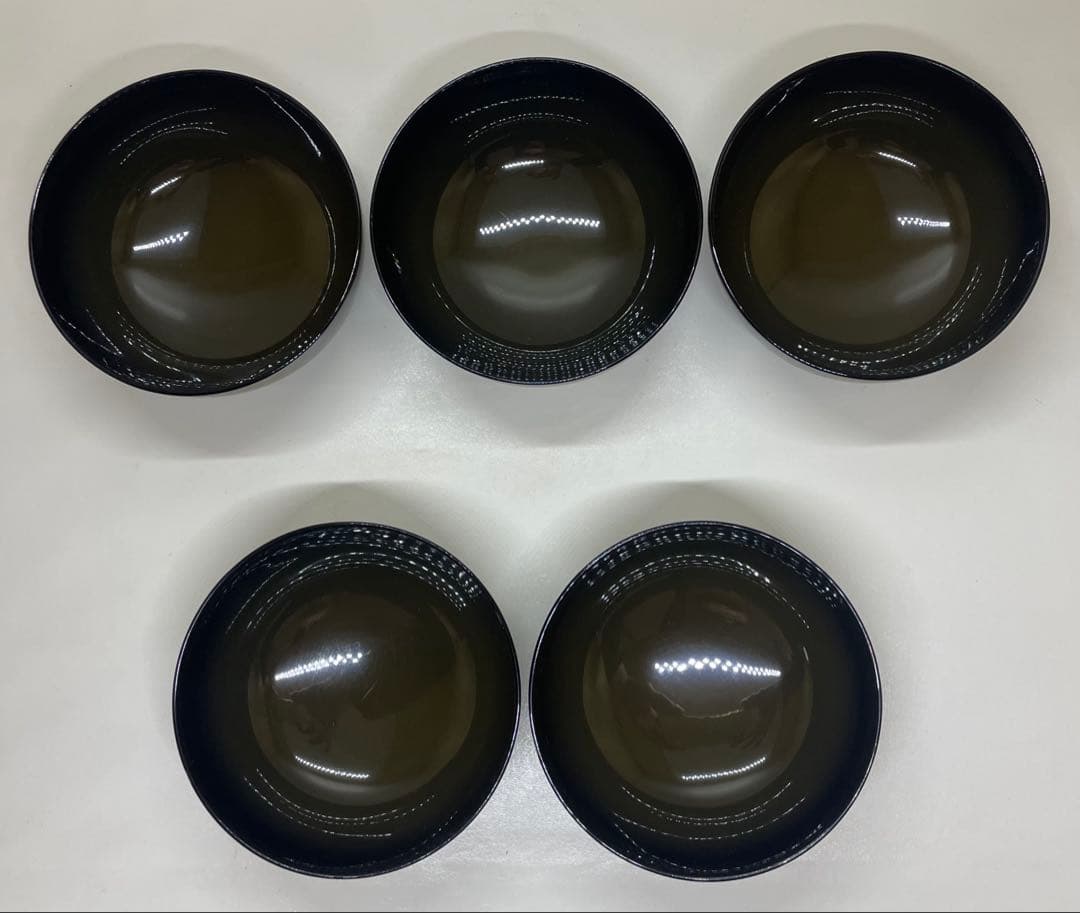 輪島塗　吸物椀　沈金　懐石道具　漆器　5客 　　　f5521