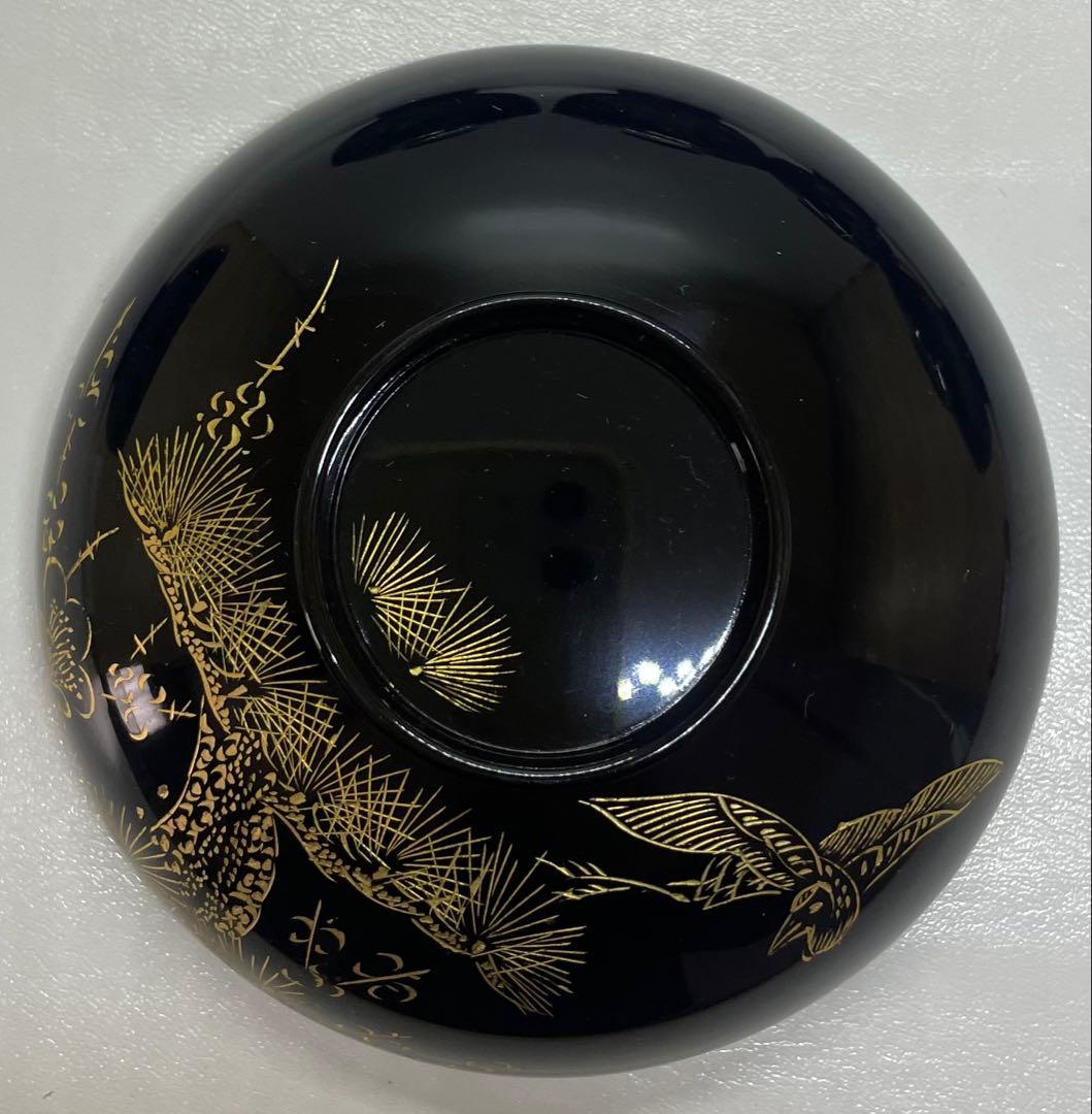 輪島塗　吸物椀　沈金　懐石道具　漆器　5客 　　　f5521