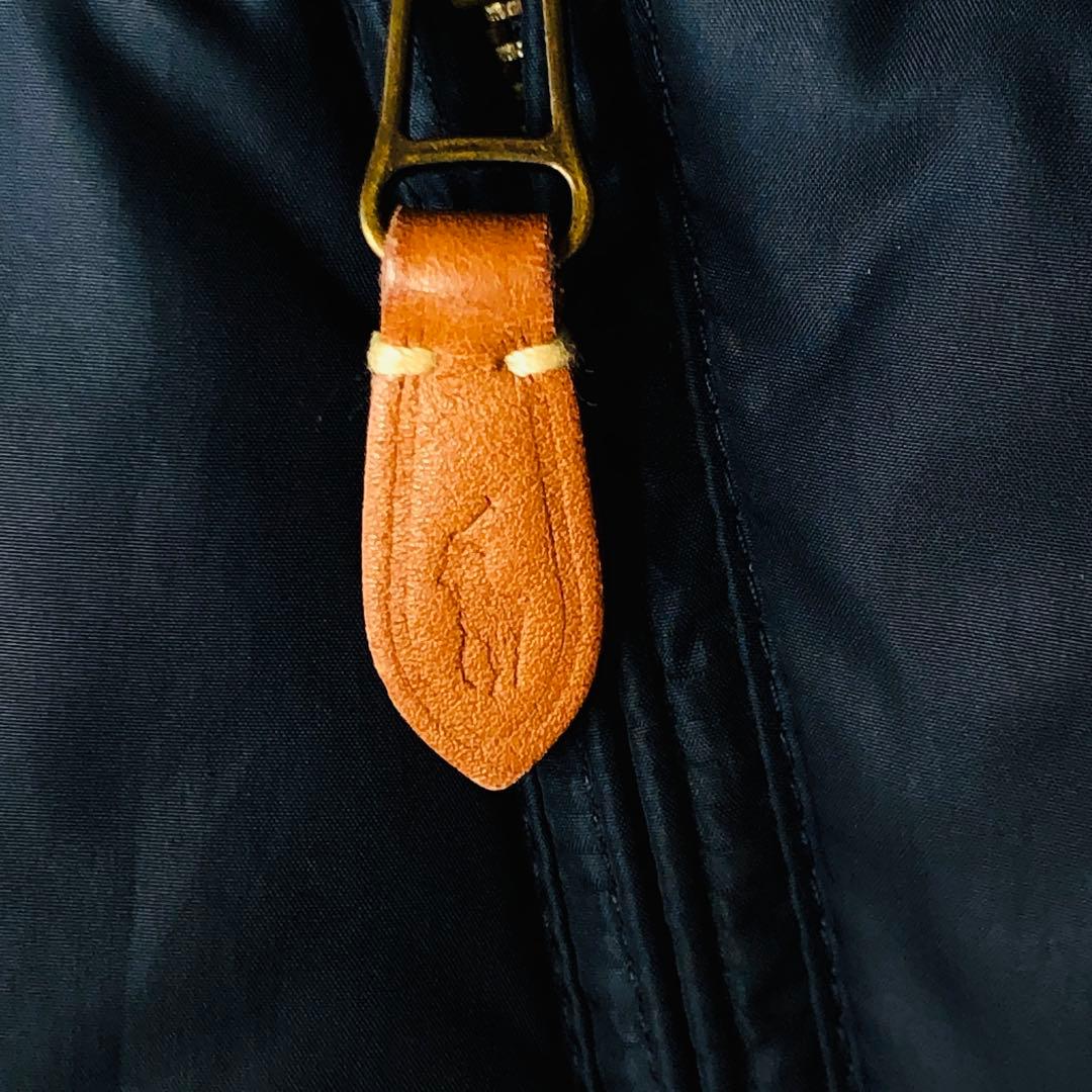 【人気リバーシブルダウン】ラルフローレン ダウンベスト 刺繍ロゴ ネイビー 緑紺