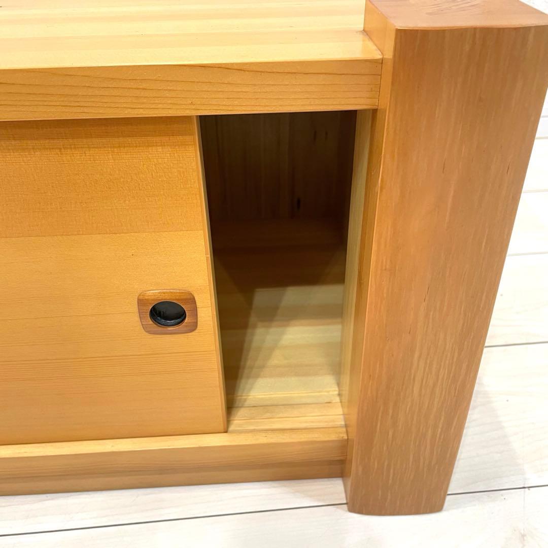 【美品】天然木 置床 置き床 引き戸収納 床の間 飾り棚 ローボード 和家具