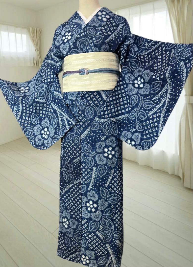 新品‼️希少トールサイズ‼️有松鳴海絞り浴衣　逸品✨