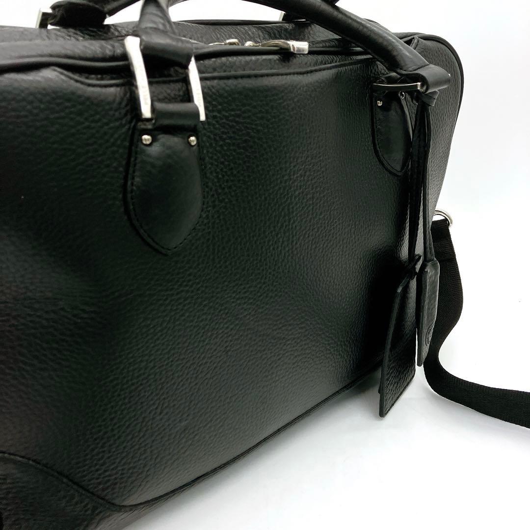 【PELLE MORBIDA】ビジネスバッグ　シルバー金具　レザー　ブラック