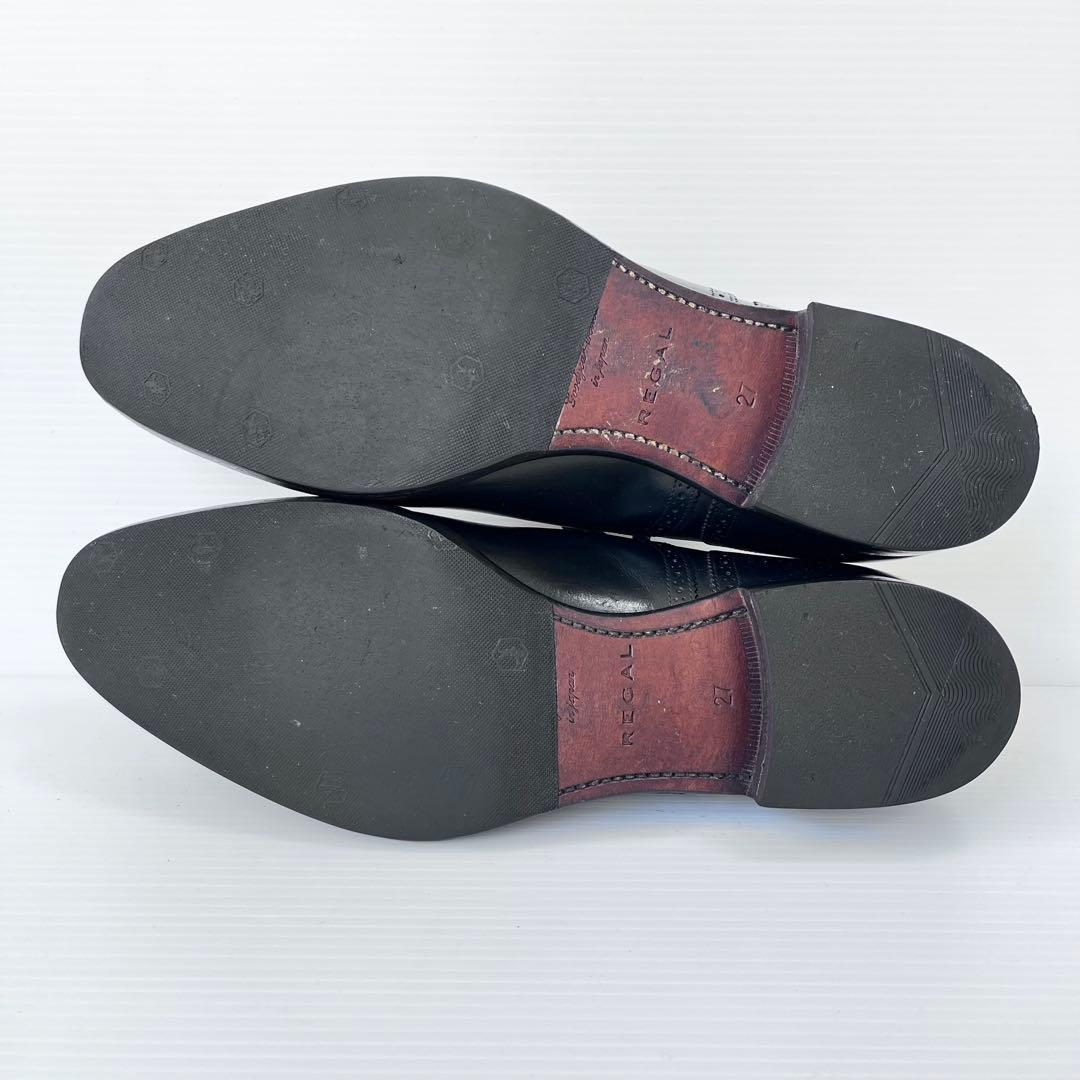 美品✨ REGAL ビジネスシューズ 黒 27 クォーターブローグ 02DR