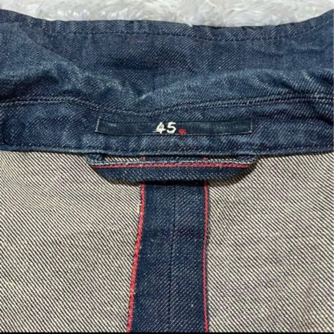 45R デニム　インディゴ　ジャケット　カバーオール　R刺繍