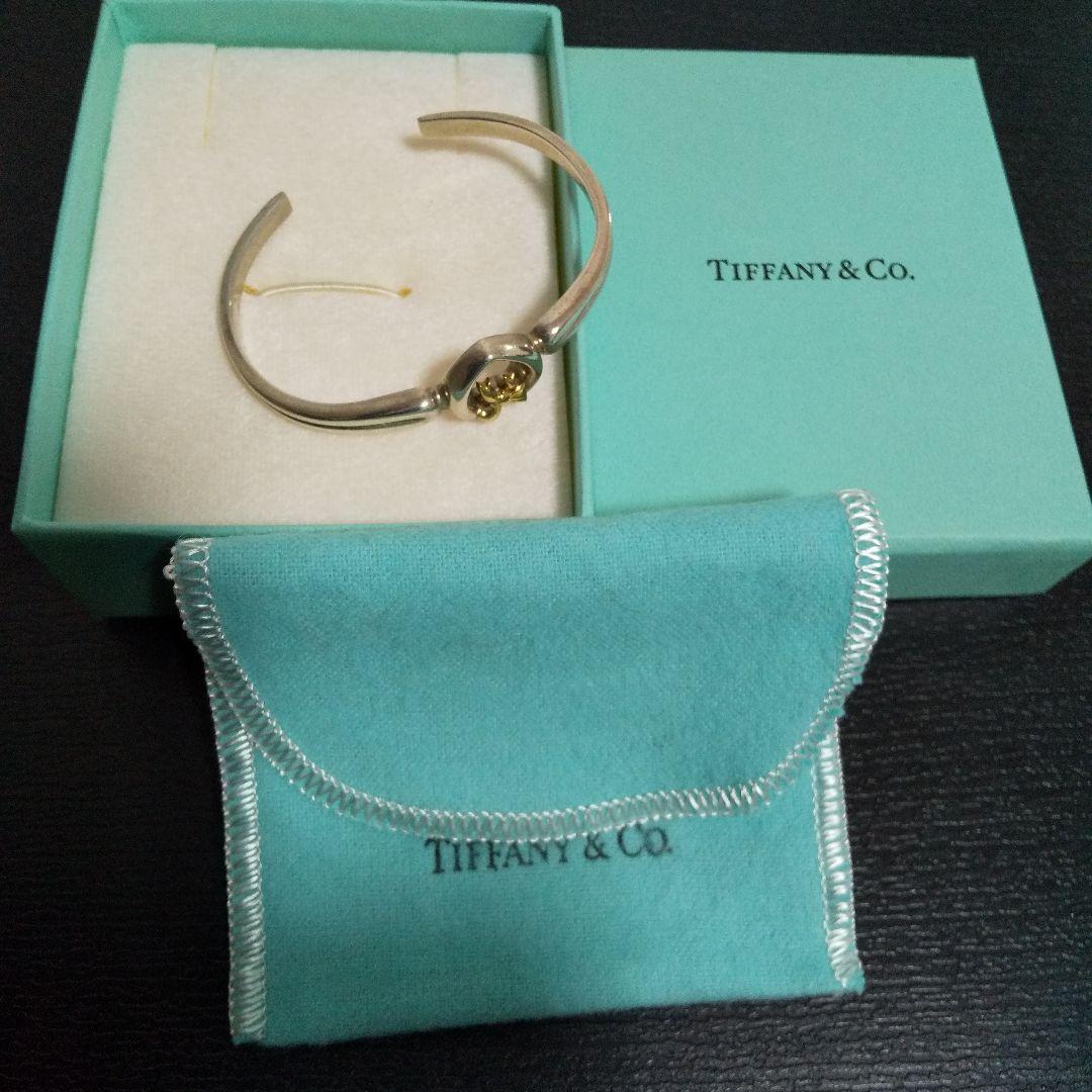 TIFFANYティファニー バングル ハート リボン SILVEA925 K18