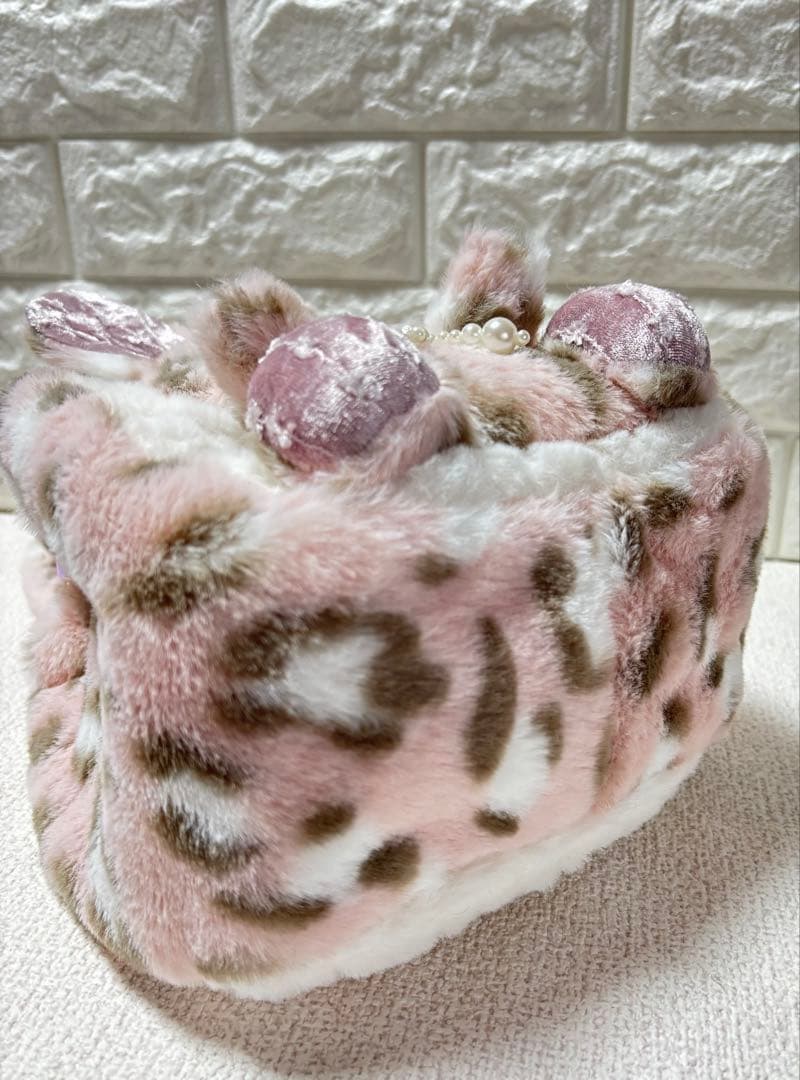 山*ば様 コヤンイサムチョン　ファーバッグ　ヒョウ柄ピンク　ルミちゃん