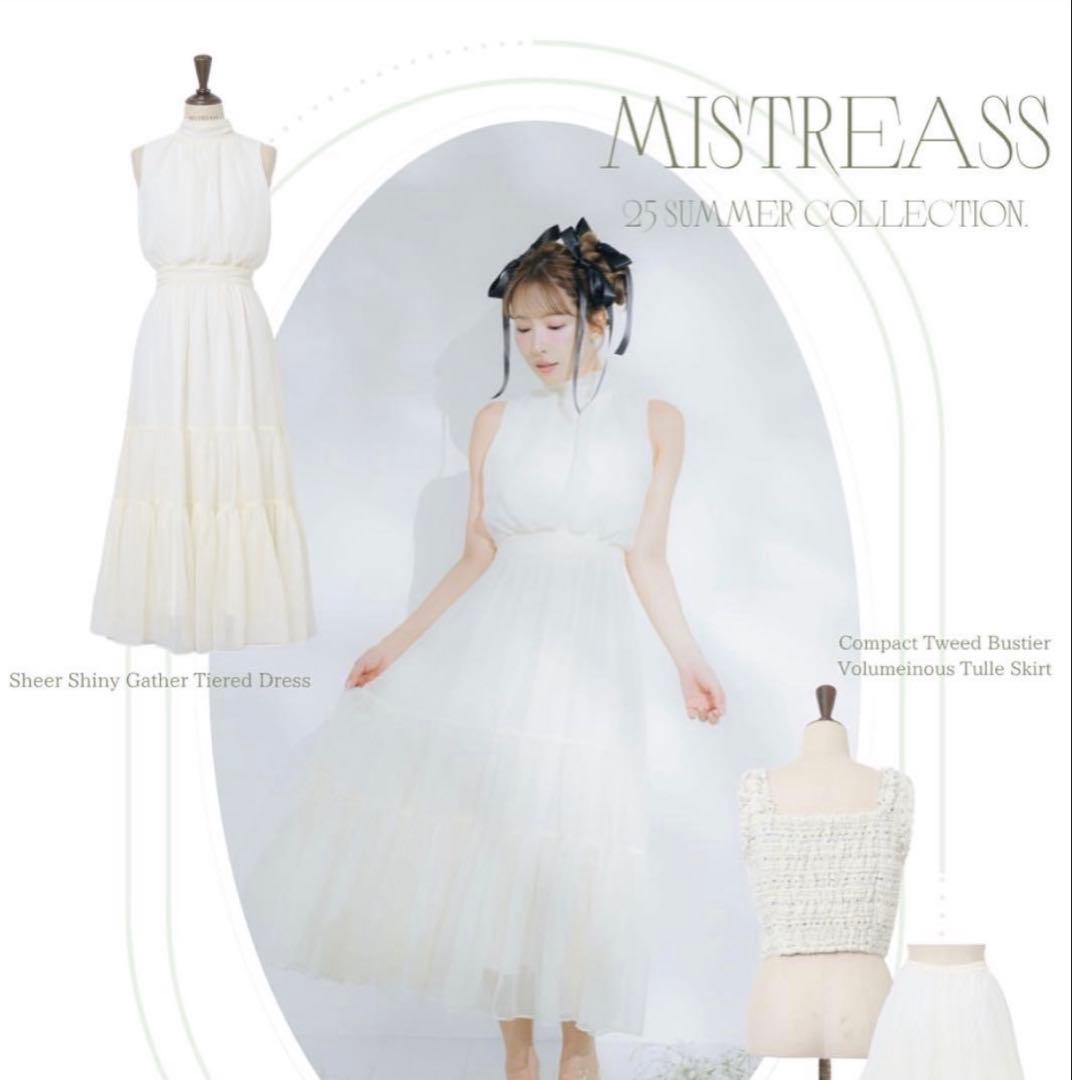 完売品❗️Sheer Shiny Gather Tiered Dress