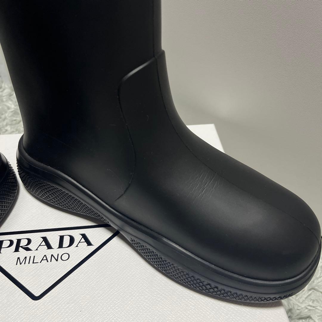 プラダ ブラック レインブーツ 35 ショートブーツ　PRADA