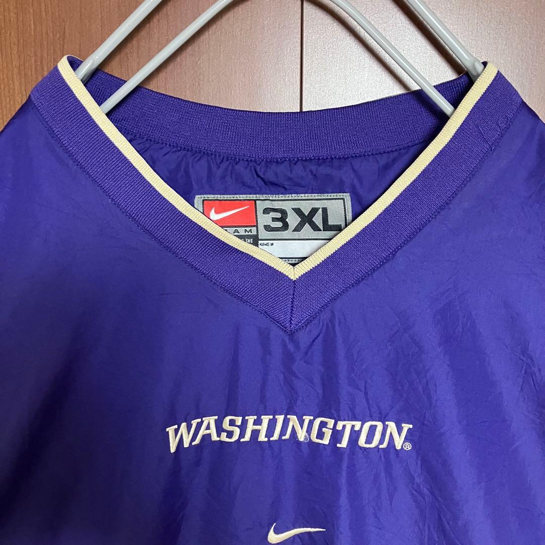 NIKE ナイキ　00s ナイロンプルオーバー　カレッジロゴ　刺繍　3XL