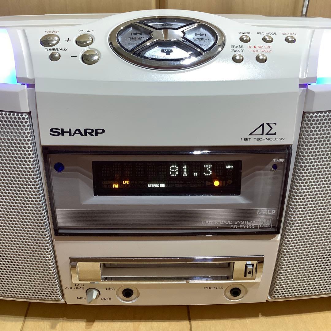 シャープMDラジカセSD-FY100中古品 CDラジカセ カセットテープ