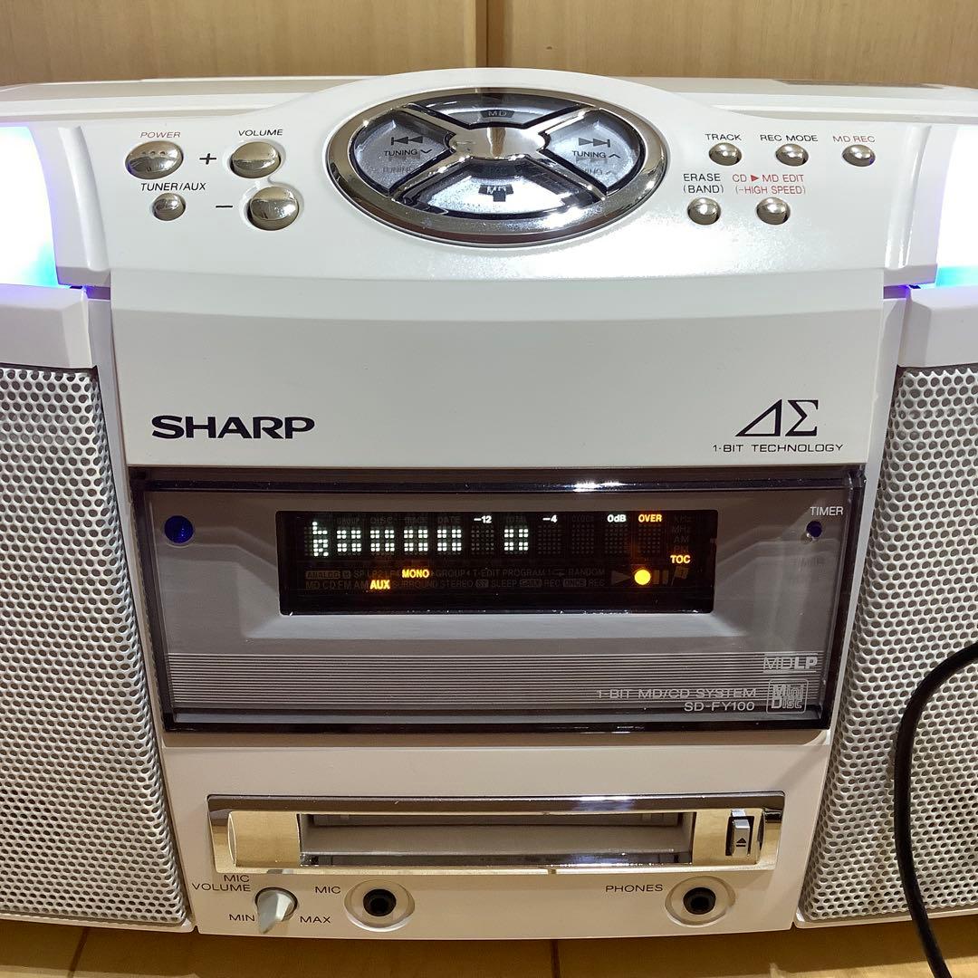 シャープMDラジカセSD-FY100中古品 CDラジカセ カセットテープ