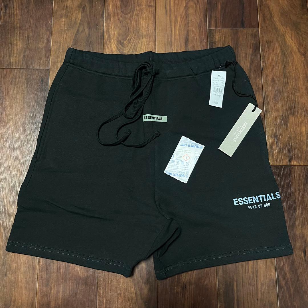 Fog essentials ショーツブラック黒ハーフパンツ反射フォント裏起毛
