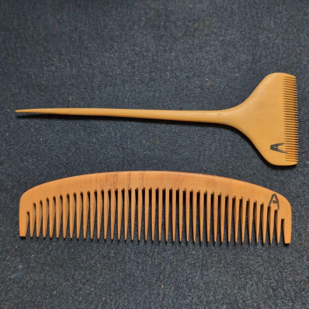 天然木製　ヘアコーム 並びに ワイドトゥースコームのセット