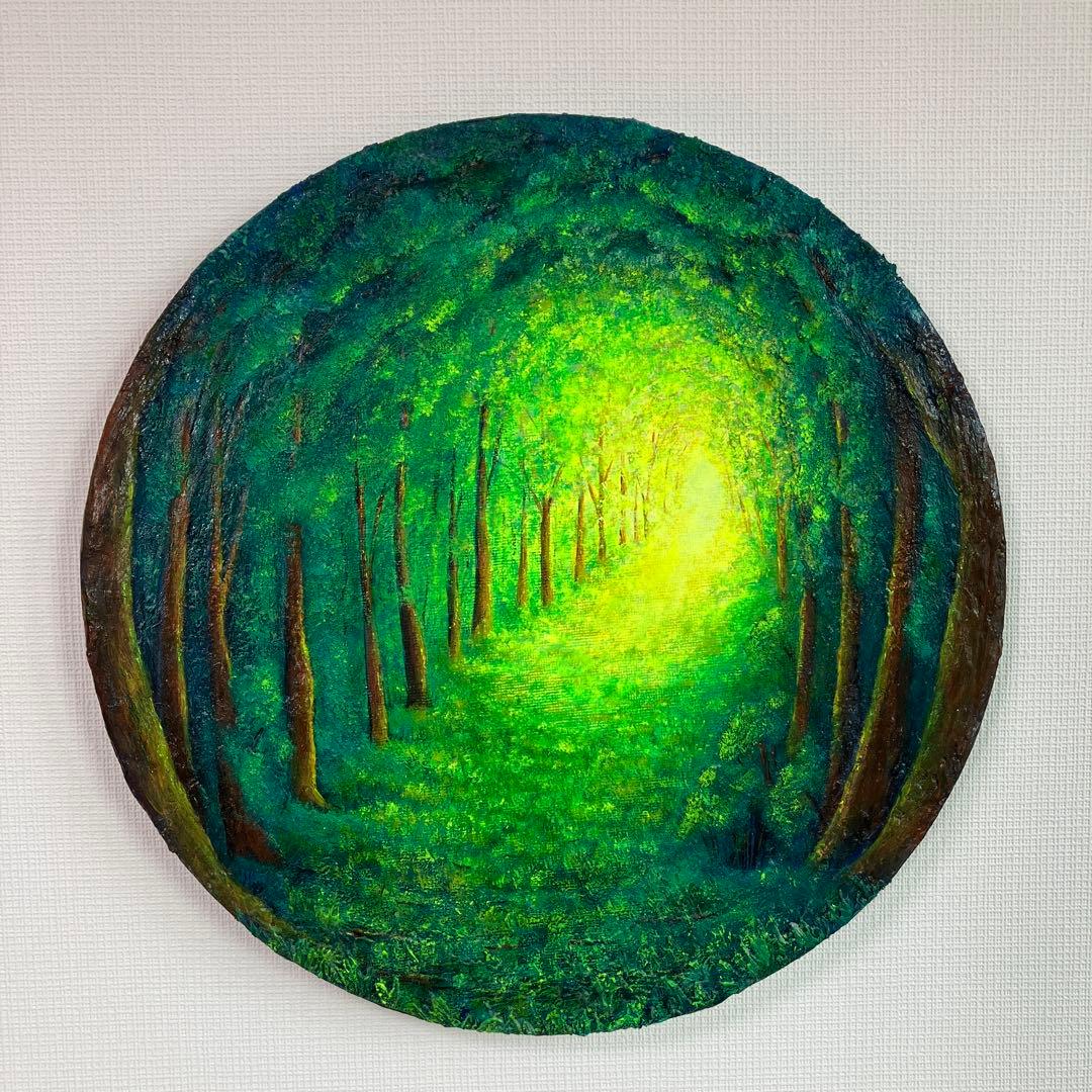 絵画　アクリル画　原画　希望への道　癒し　光　風景画　S.I