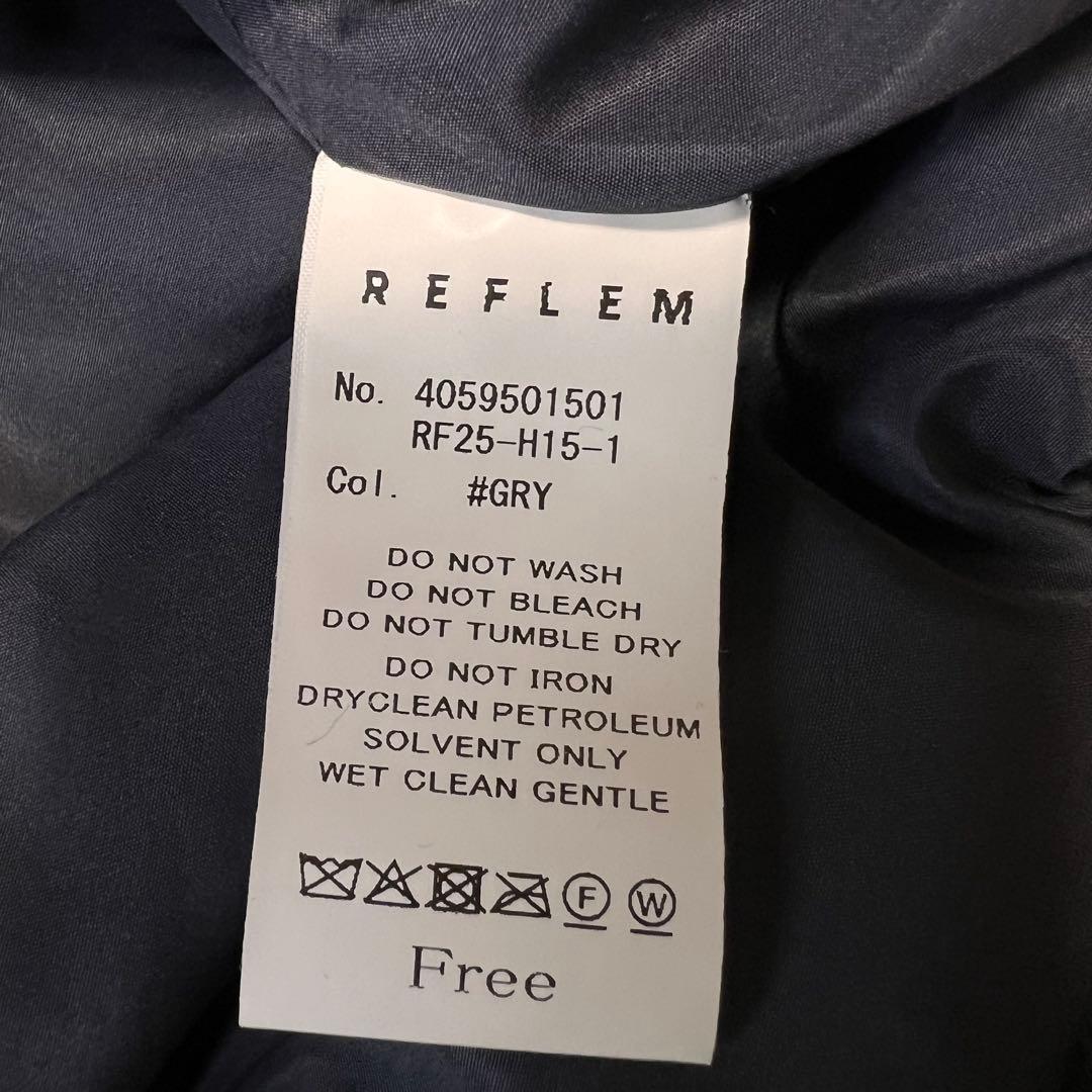 新品タグ付 REFLEM【レフレム】ベルト付きハイネックファーパーカー/グレー