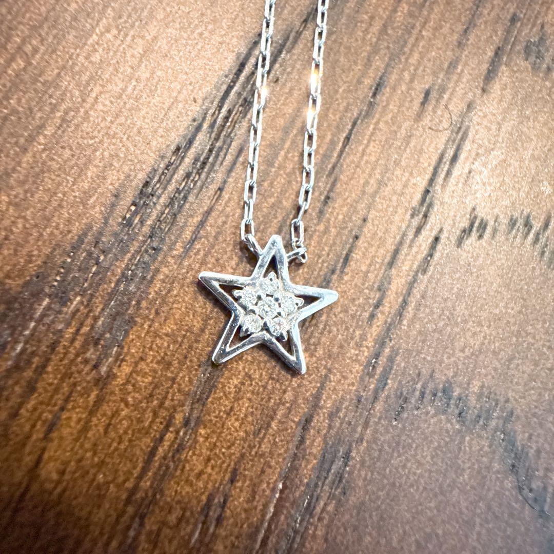 スタージュエリー　K18 ダイヤモンドネックレス 0.02ct