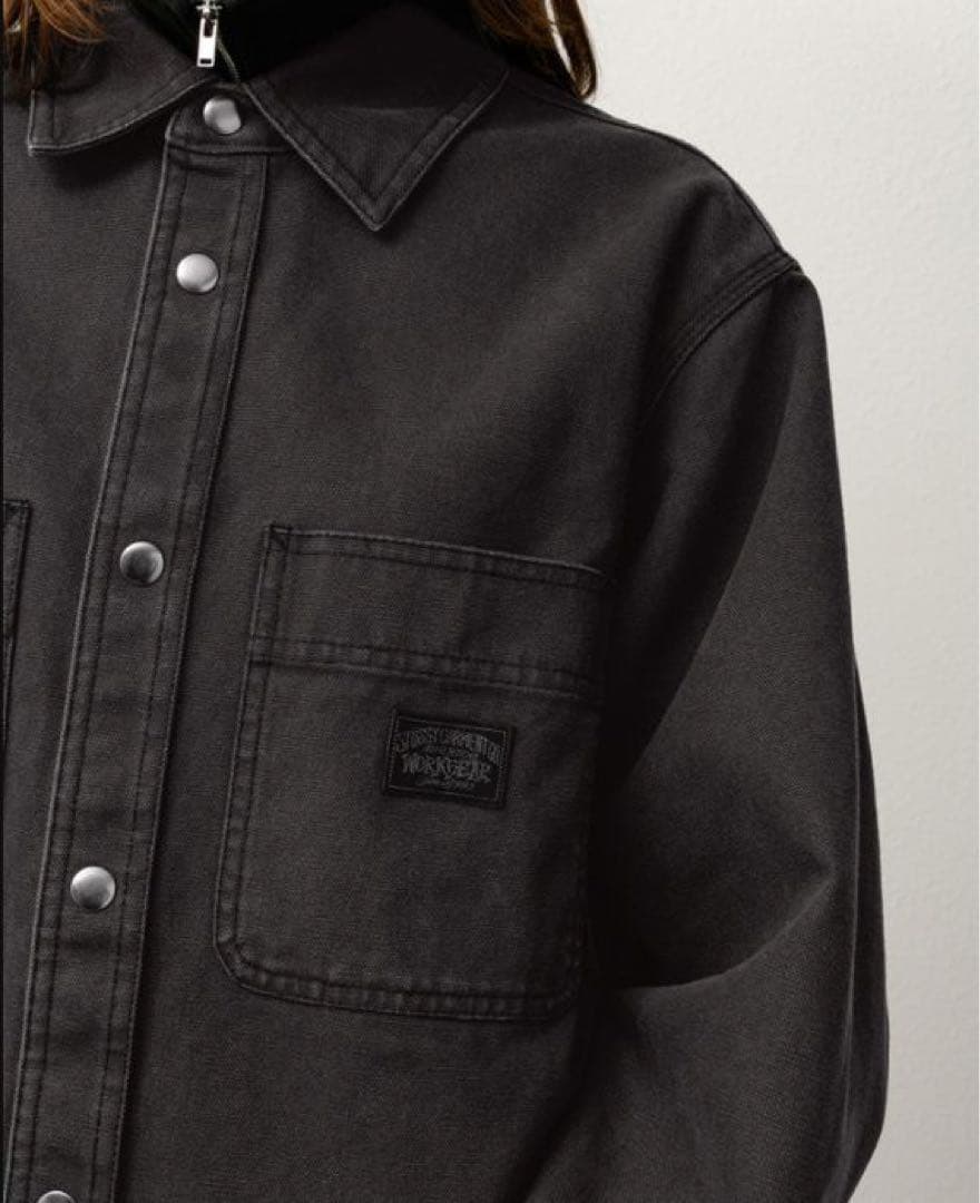 ジャケット・アウター stussy HEAVY WASHED CANVAS SHIRT