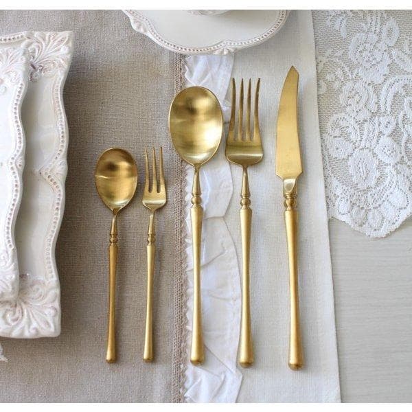 未使用 ゴールドカトラリー ディナー & デザート スプーン フォーク ナイフ