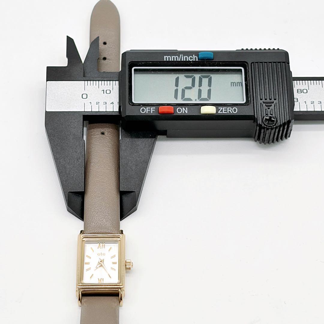 ete 腕時計 ダイヤ付 ゴールド×グレージュ ナチュラル 大人 美品