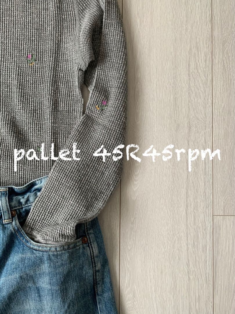 45R45rpm 刺繍ワッフルのヘンリー (トップ)