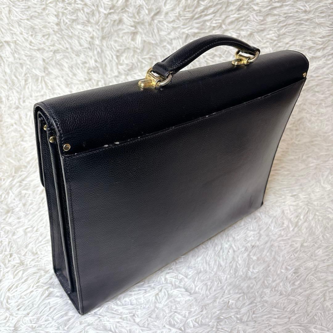 Burberry レザー ビジネスバッグ ブリーフケース ノバチェック シボ革