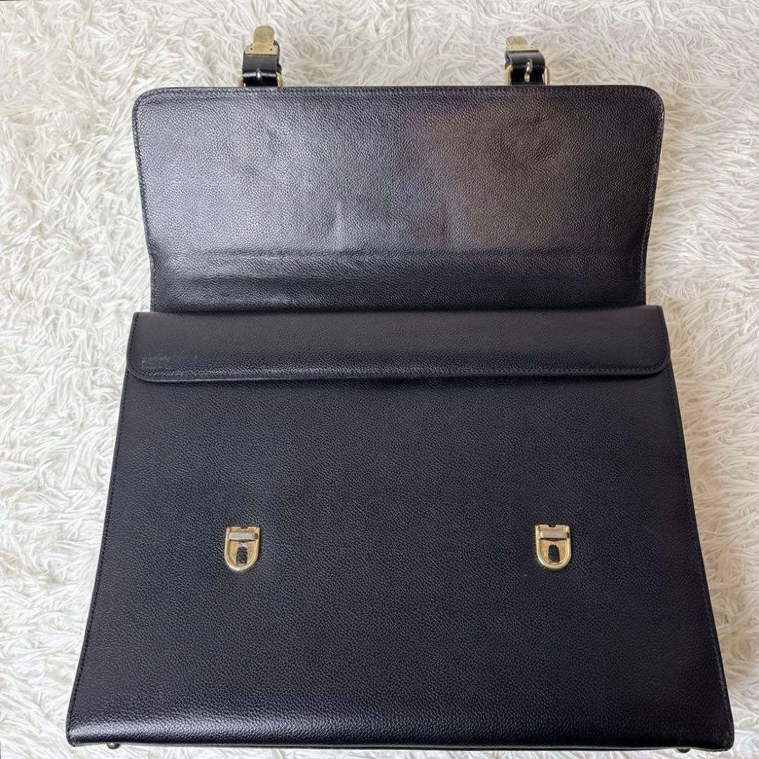 Burberry レザー ビジネスバッグ ブリーフケース ノバチェック シボ革